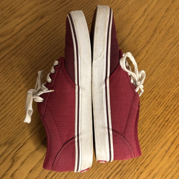 VANS Men's Atwood Sneakers Oxblood Burgundy White Rip Stop Fabric Skate Size 7.5 - Picture 3 of 13